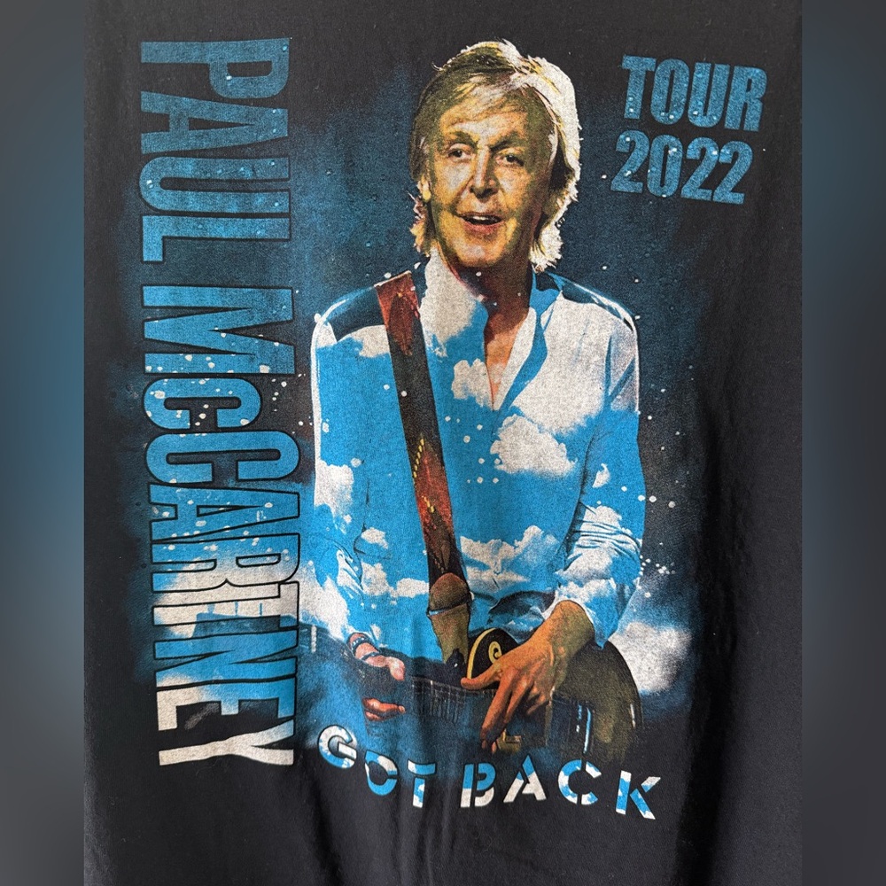 Paul Mccartney Got Back 2022 Tour Black Graphic T-Shirt Size 2XL Beatles Music